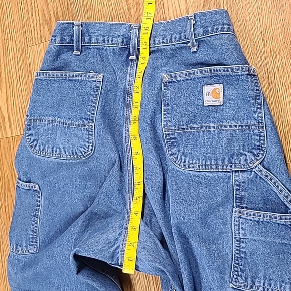 CARHARTT 36x32 STRAIGHT MEN'S CARPENTER 2018 DENIM FADED BLUE WIDE LEG JEANS - Picture 3 of 8